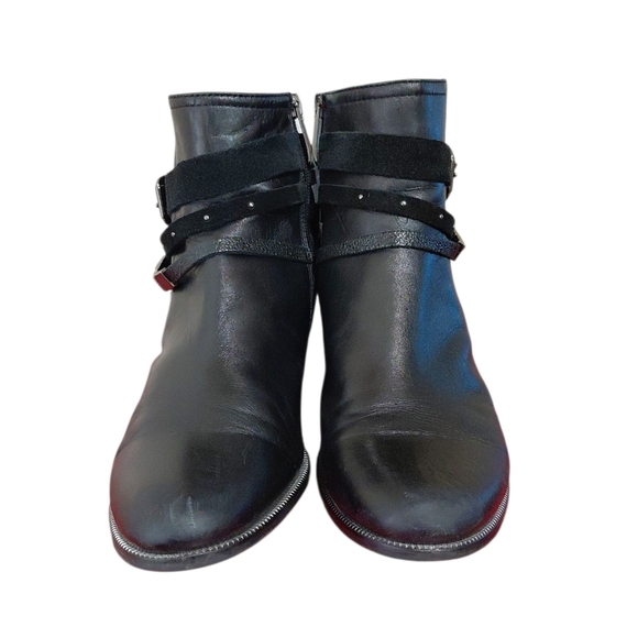 Regarde Le Ciel Black Leather Ankle boots Women's Black Booties Size 10 - Picture 3 of 12